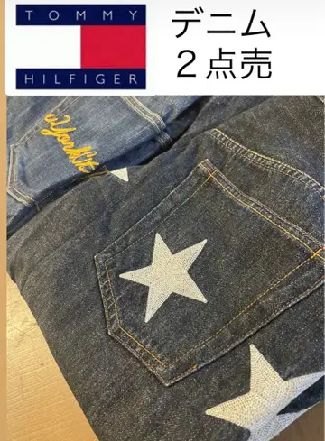 TOMMY HILFIGER 스트레이트 데님 별 패턴 묶음 판매 별 자수