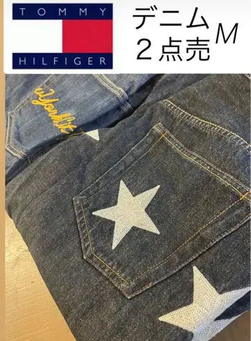 TOMMY HILFIGER 스트레이트 데님 별 패턴 묶음 판매 별 자수