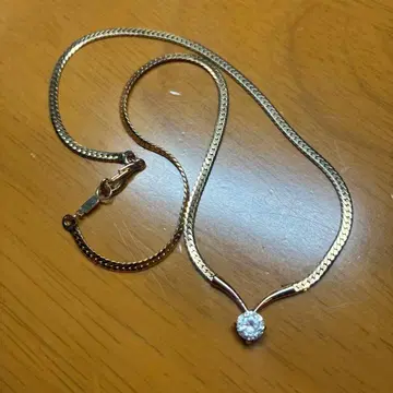 스네이크 체인 목걸이 다이아몬드풍