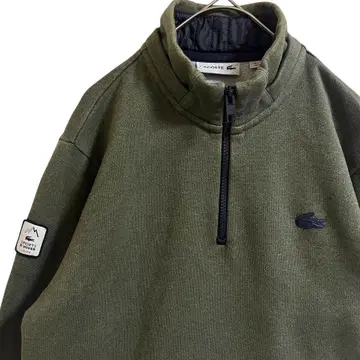 Lacoste 라코스테 하프 지퍼 맨투맨 올리브 used 구제 의류