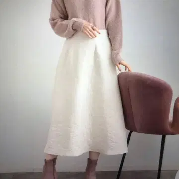 완판 리프 자카드 플레어 스커트