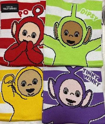 11 텔레토비즈 니트 토트백 전 4종 세트 라운드원 한정판