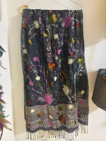 스톨 인도 코튼 울