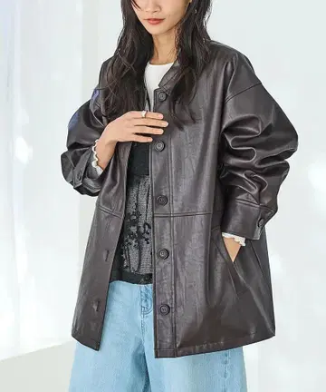 coen 레더라이크 셔츠 블루종