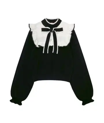 Honey Cinnamon 절개 프릴 보타이 니트탑