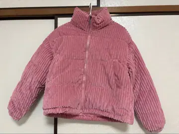 코듀로이 핑크 다운 자켓