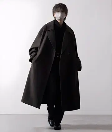 [ CLEL ] 테크 멜톤 루즈 더블 체스터 코트 다크 브라운 2