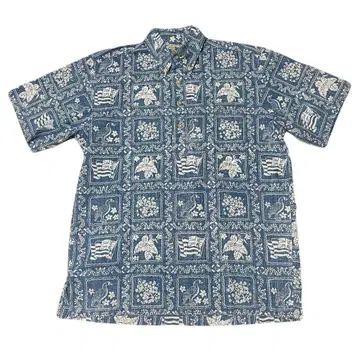 스테디셀러 Reyn Spooner 하와이안 셔츠 풀오버 인디고