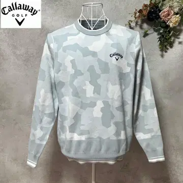 캘러웨이 남성용 골프웨어 카모플라주 패턴 자카드 크루넥