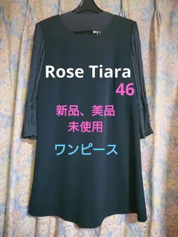로즈 티아라 46 7부 소매 원피스 블랙 컬러