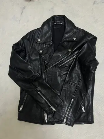 ZARA 라이더스 블랙 리얼 가죽