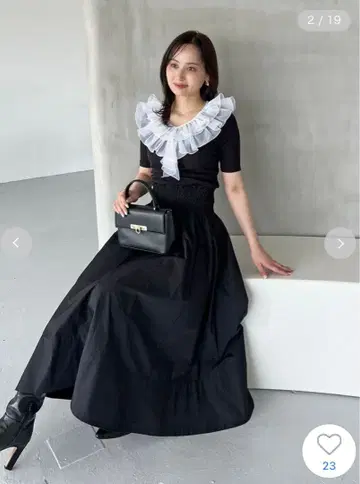 snidel 프론트 지퍼 플레어 스커트