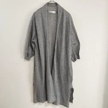 하트마켓 롱 가디건 사이즈 F 그레이 오픈 프론트