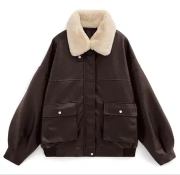 새상품 GRL 퍼 티펫 가죽 블루종[fo1988] 브라운