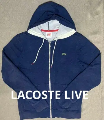 LACOSTE LIVE 후드티 풀 집업 사이즈 4 네이비