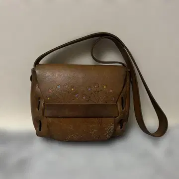 빈티지 원 숄더 백 가죽 꽃무늬 모리걸