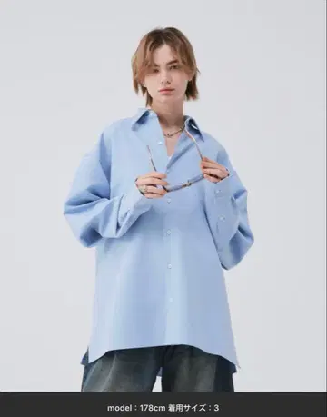 soerte 오버 사이즈 롱 슬리브 셔츠