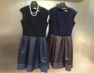 새상품급 엠프리미어 블랙 슬리브리스 무릎 기장 원피스 38