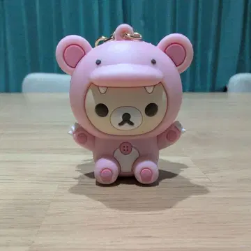 코리락쿠마 키링 공룡 모티브 핑크