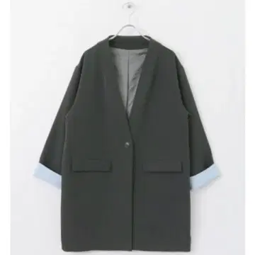 KBF+ 소매 배색 롱 자켓