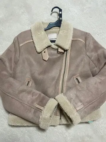 Apuweiser-riche 무스탕 코트 핑크 베이지