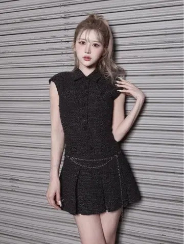 Darich 다리치 체인 벨트 트위드 미니 원피스 미사용 새상품