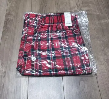 푸뉴즈 타탄 체크 이지 팬츠 빨간색 사이즈 2 미개봉