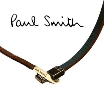 새상품급 폴스미스 Paul Smith 2 가죽 팔찌 브라운 각인