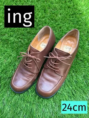 ing 레이스업 슈즈 24cm 여성용 브라운
