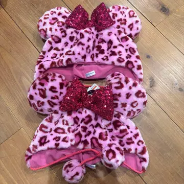 디즈니 표범 무늬 팬캡 핑크