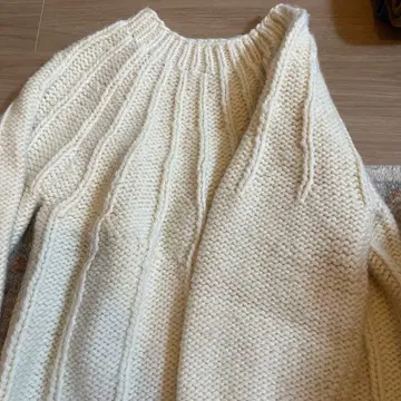 PUAL CE CIN 아이보리 니트 스웨터 긴팔