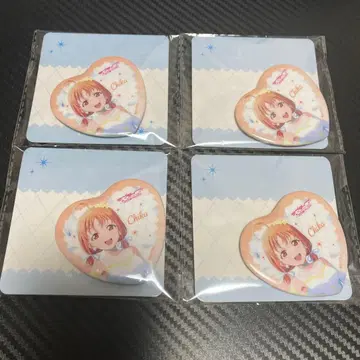 러브 라이브! 선샤인!! 하트형 캔뱃지 타카미 치카 4개 세트