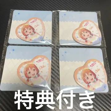 혜택 포함 러브 라이브! 선샤인!! 하트형 캔뱃지 타카미 치카 4개 세트