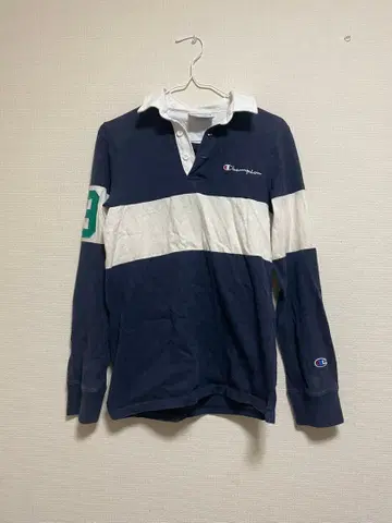 챔피온 챔피온 보더 셔츠 롱T 네이비 L