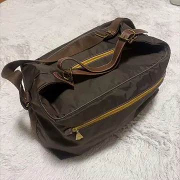 우플라 브라운 나일론 보스턴 백