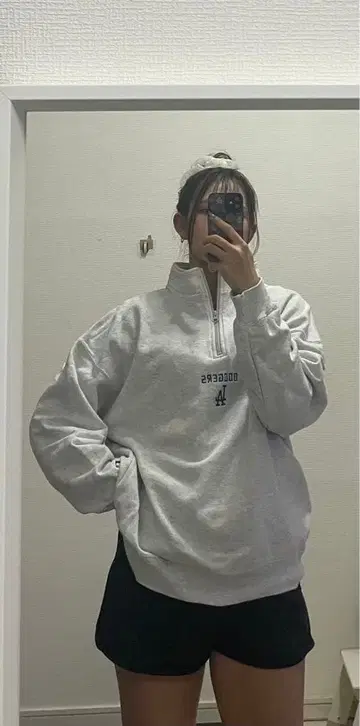 로스앤젤레스 다저스 하프 지퍼 맨투맨 XL 그레이