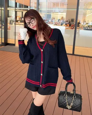 Cherimi 라인 케이블 가디건