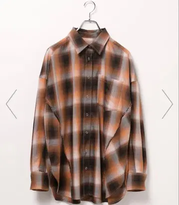 페이지 보이 옴브레 체크 셔츠 / 오렌지 / free