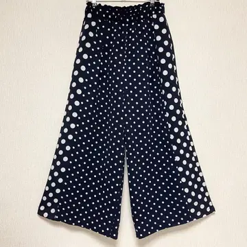 MANSART 맨사르 도트 와이드 팬츠 M 도트 야마다야