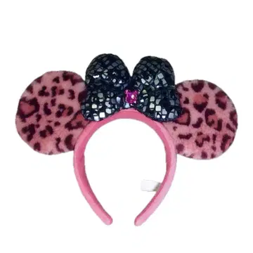 디즈니 표범 무늬 머리띠 핑크