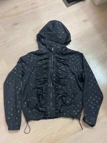 도트 무늬 후드 자켓