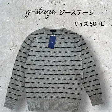새상품 택 포함 [ g-stage ] 지스테이지 보더 니트 울 혼방 L