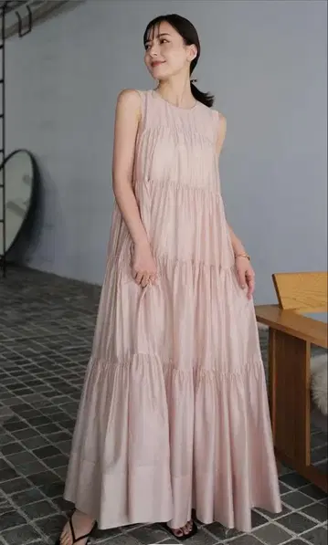 anuans 텐셀 리치 오르간 티어드 원피스