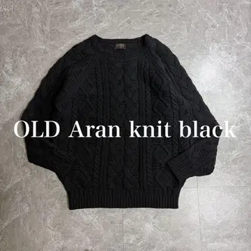 아란 니트 피셔맨 니트 케이블 니트 블랙 알파카