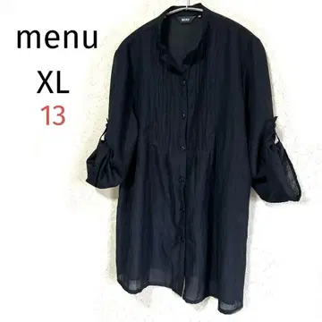 2way 블랙 노카라 시어 셔츠 튜닉 13호 (LL XL)