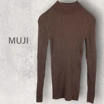 [ 무인양품 ] 리브 니트탑 XS 하이넥 타이트 작은 사이즈 심플