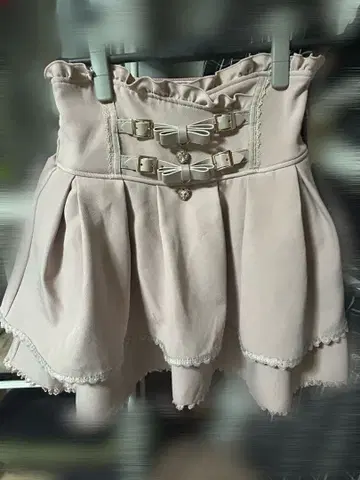 LIZLISA 2단 리본 벨트 치마바지 핑크