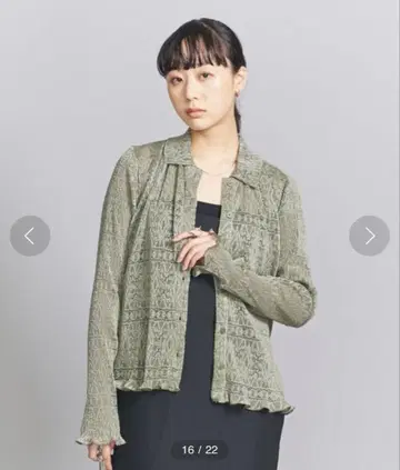 BEAUTY&YOUTH UNITED ARROWS*레이스 플리츠 셔츠