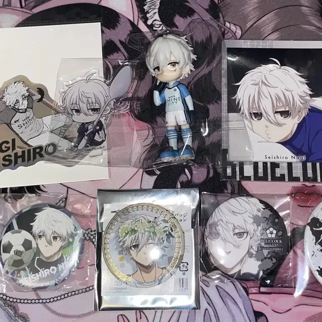 블루록 나기 세이시로 스티커 캔뱃지 아크릴스탠드 팔버스 원화전 피규어