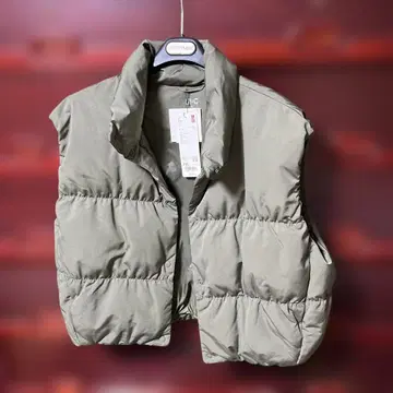 UNIQLO 다운 크롭 베스트 XXL 올리브 미사용 새상품